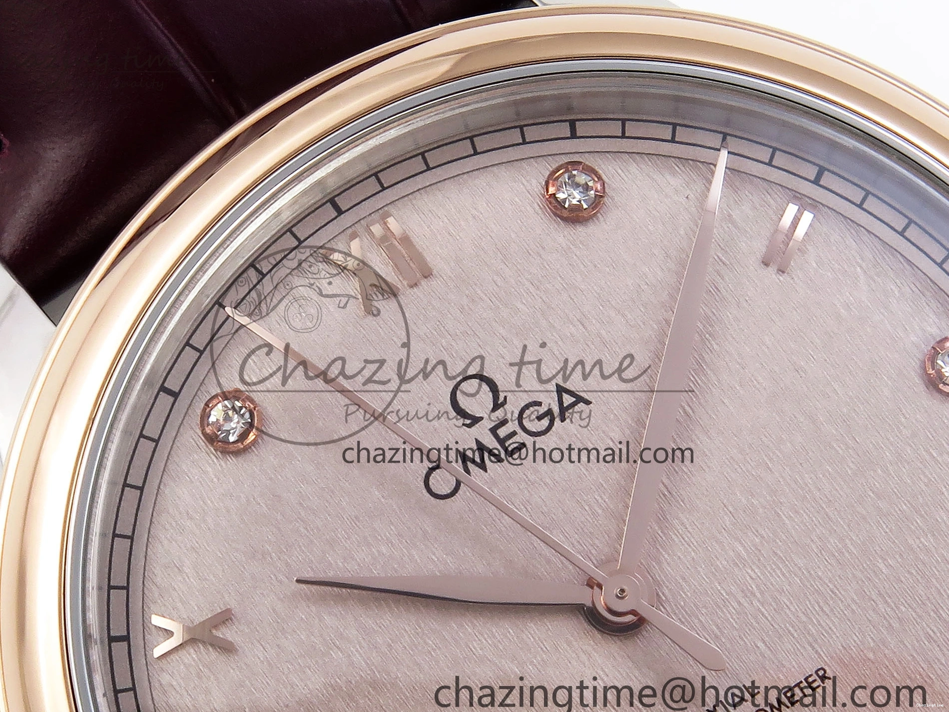 0223 Minimalist De Ville Power Reserve RG MKF 1:1 Best Edition RG Textured Dial on Brown Leather Strap A 7749